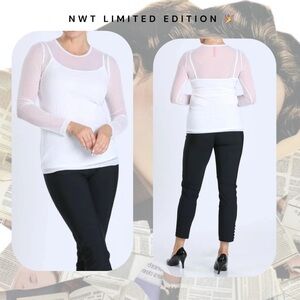 🔥 3/$25 solid white mesh long sleeve layering top